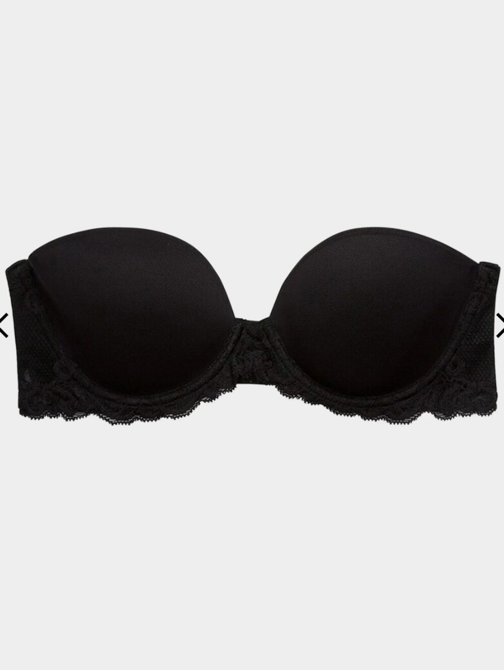 Natori Black Strapless Lace-Trim Bandeau Bra